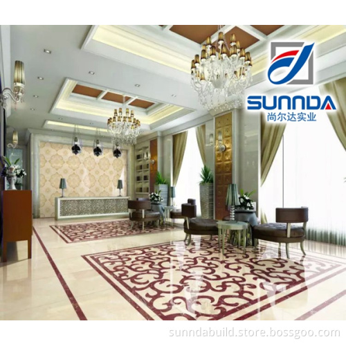 ivory marble look porcelain floor tiles 24*24 ,full galzed glossy porcelain bathroom flooring tiles